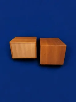 Clearance Pamono Cherrywood Bedside Tables, Italy, 1980s, Set of 2