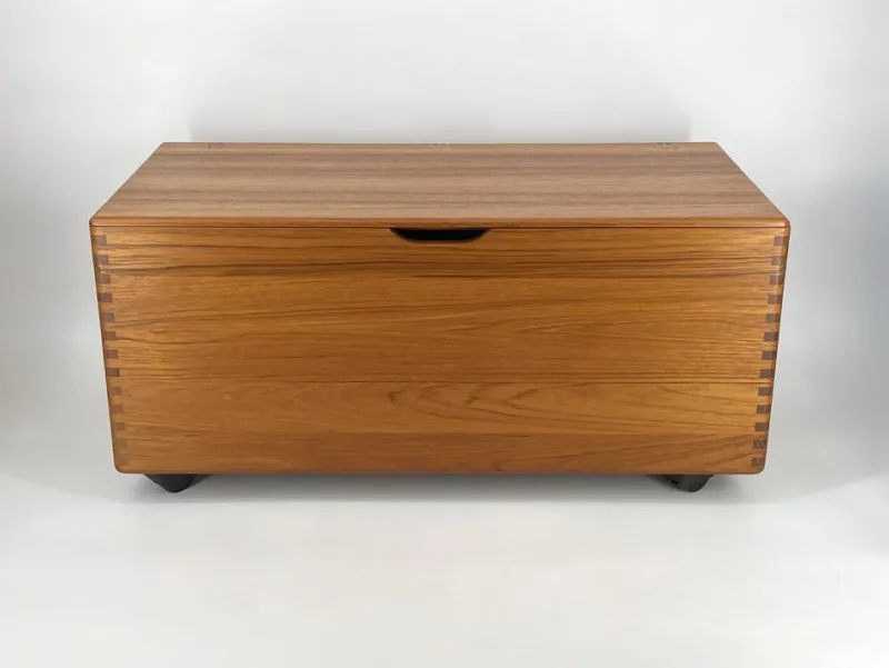 Pamono Chest in Teak with Wheels from Salin Møbler, Denmark, 1960s