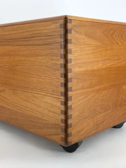 Pamono Chest in Teak with Wheels from Salin Møbler, Denmark, 1960s