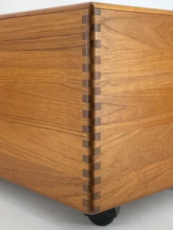 Pamono Chest in Teak with Wheels from Salin Møbler, Denmark, 1960s