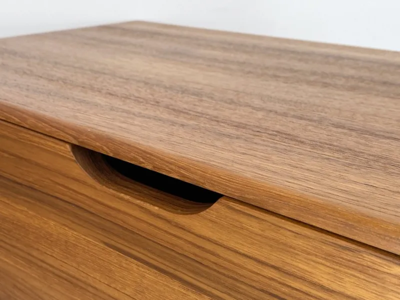 Pamono Chest in Teak with Wheels from Salin Møbler, Denmark, 1960s