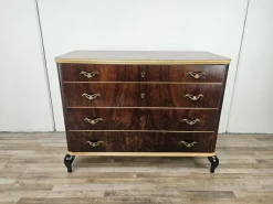 Best Pamono Chest of Drawers in Mahogany and Maple with Lacquered Feet, 1950