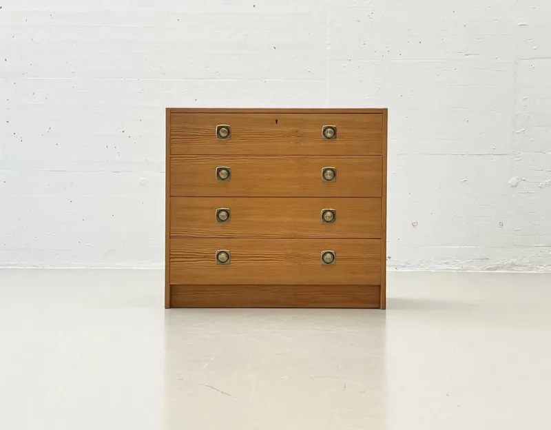 Pamono Chest of Drawers in Pine Veneer from AB Svenska Möbelfabriken, Sweden, 1970s> Dressers, Commodes & Chests