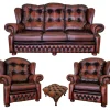 Online Pamono Chesterfield Leather Living Room Set, 1970s, Set of 4
