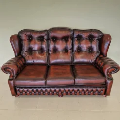 Online Pamono Chesterfield Leather Living Room Set, 1970s, Set of 4