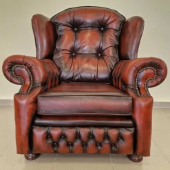 Online Pamono Chesterfield Leather Living Room Set, 1970s, Set of 4