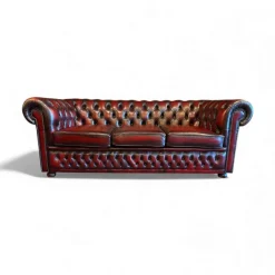 Hot Pamono Chesterfield Leather Sofa and Chairs from Winchester, Set of 3