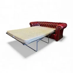 Outlet Pamono Chesterfield Sleeper Sofa in Leather