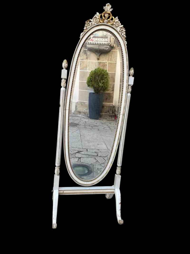 Pamono Chestnut Floor Mirror, 1950s