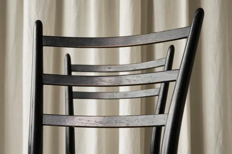 Sale Pamono Chiavari Chairs in Ebonized Wood and Straw by Gio Ponti for Fratelli Spinetto, Italy, 1940s, Set of 4