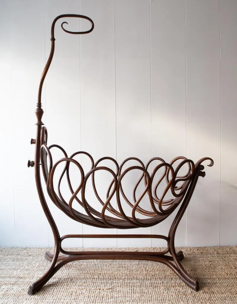 Pamono Child Cradle by Jacob & Josef Kohn for Thonet, 1895> Children's Chairs