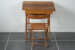 New Pamono Child Desk Set & Folding Chair, Set of 2