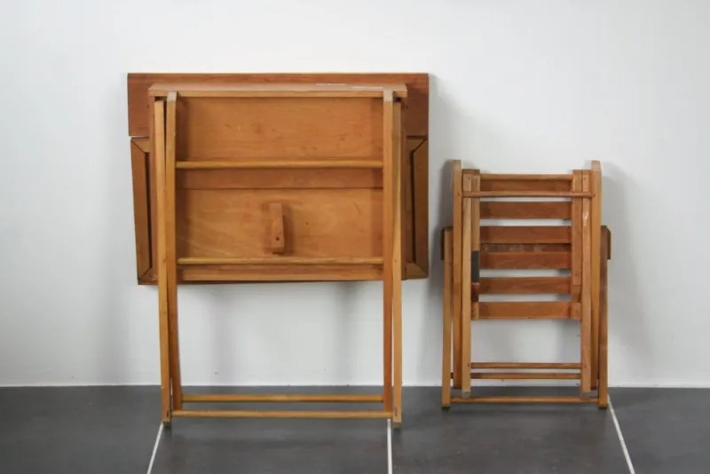 New Pamono Child Desk Set & Folding Chair, Set of 2