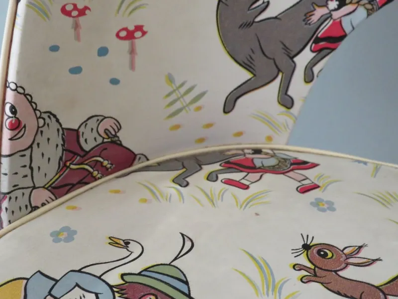 Pamono Children's Chair with Fairytale Skai Upholstery, 1950s> Children's Chairs