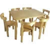 Pamono Children's Chairs and Table attributed to Alvar Aalto for Artek, 1970s, Set of 7