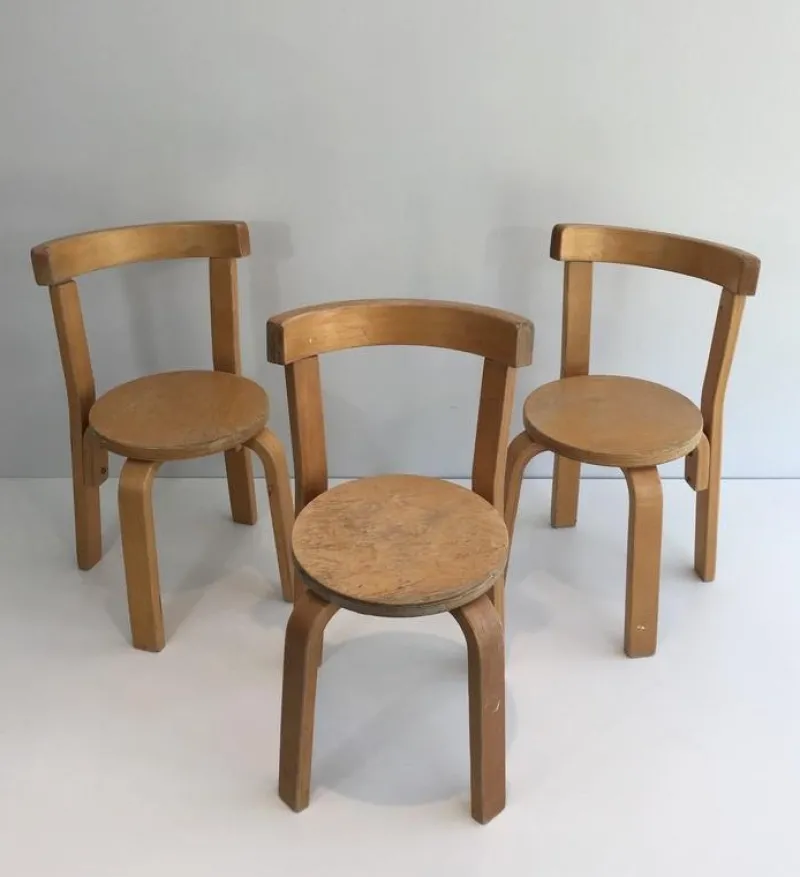 New Pamono Childrens Chairs, 1970s, Set of 3