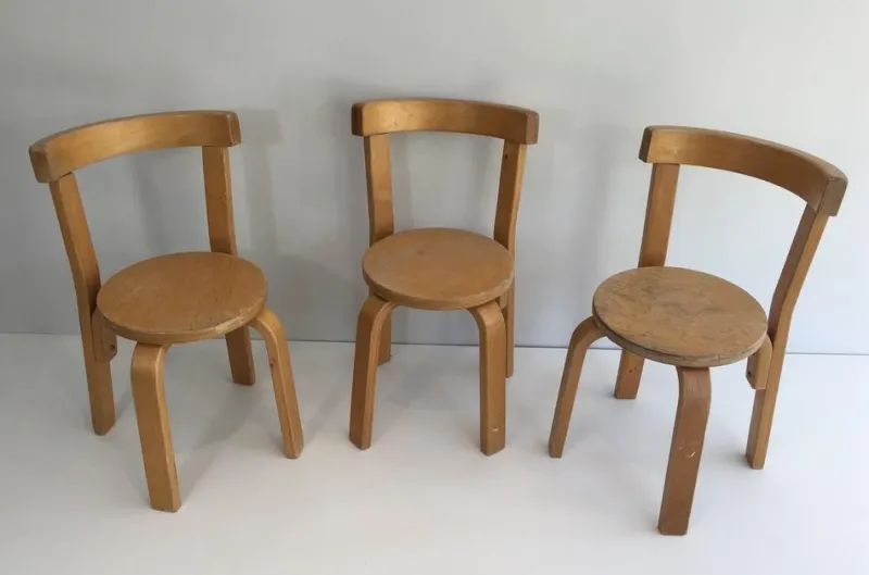 New Pamono Childrens Chairs, 1970s, Set of 3