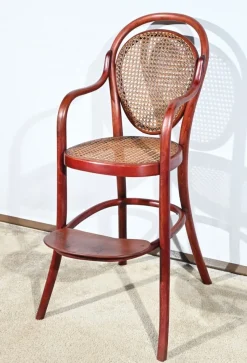 Pamono Children's High Chair in Beech by Michael Thonet for Thonet, 1890s><noscript><img width=