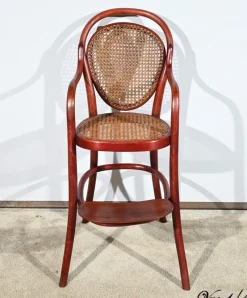 Pamono Children's High Chair in Beech by Michael Thonet for Thonet, 1890s><noscript><img width=
