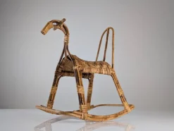 Sale Pamono Childrens Rocking Horse in Bamboo and Rattan, 1960s