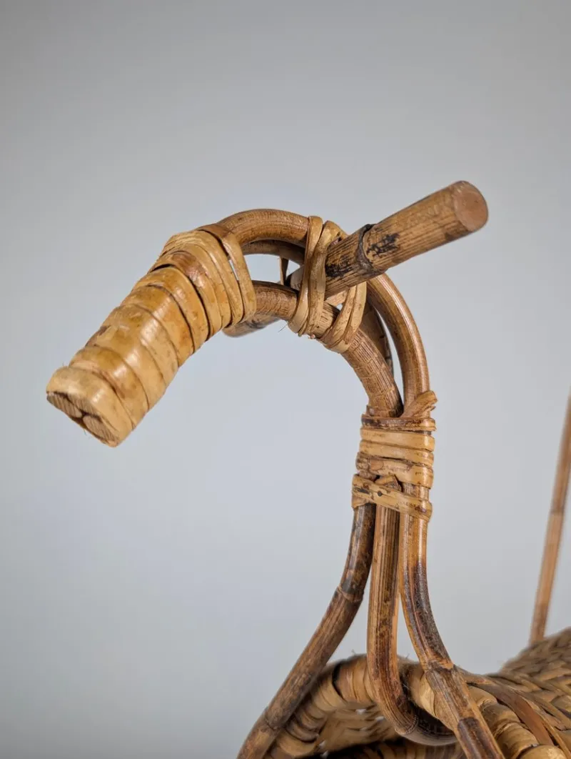 Sale Pamono Childrens Rocking Horse in Bamboo and Rattan, 1960s