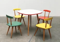 Pamono Children's Table & Chairs Set by Karla Drabsch for Kleid & Raum, 1950s, Set of 5
