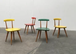 Pamono Children's Table & Chairs Set by Karla Drabsch for Kleid & Raum, 1950s, Set of 5