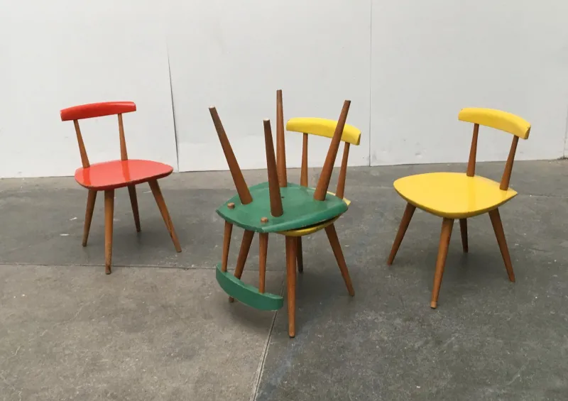 Pamono Children's Table & Chairs Set by Karla Drabsch for Kleid & Raum, 1950s, Set of 5