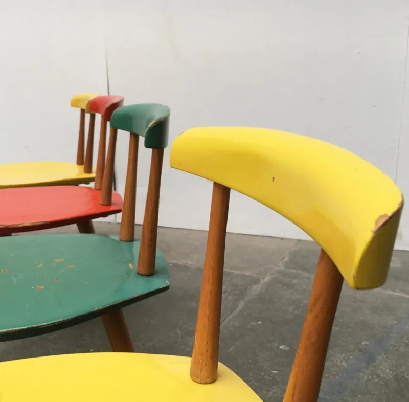 Pamono Children's Table & Chairs Set by Karla Drabsch for Kleid & Raum, 1950s, Set of 5