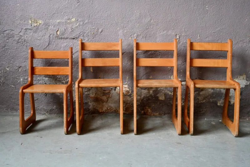 Pamono Children's Table and Activity Chairs, 1960s, Set of 5> Children's Tables