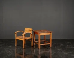 Online Pamono Childrens Table and Chair Set in Beech and Pine, 1960s, Set of 2