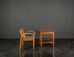 Online Pamono Childrens Table and Chair Set in Beech and Pine, 1960s, Set of 2