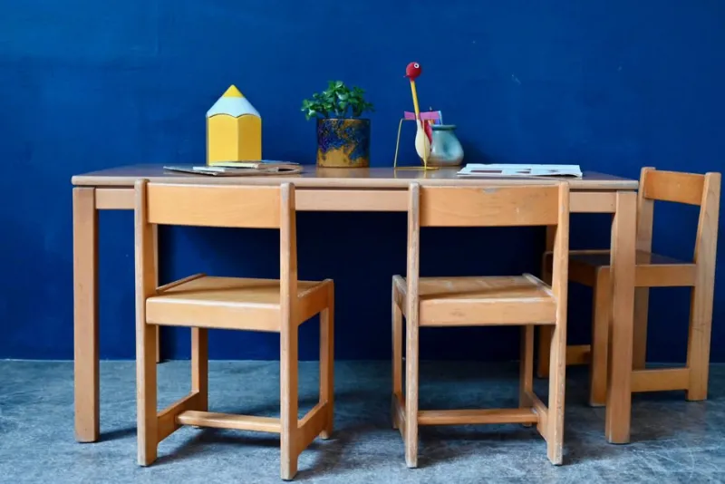 Online Pamono Children's Table and Chairs, 1960s, Set of 4