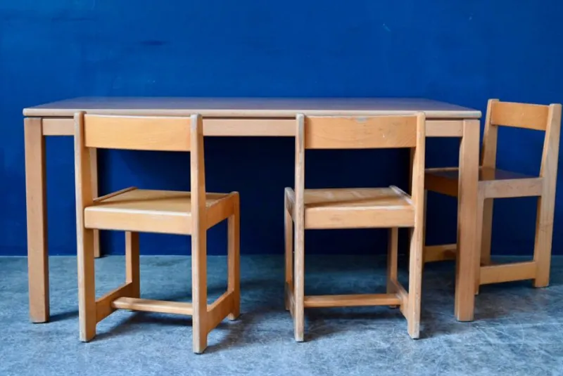 Online Pamono Children's Table and Chairs, 1960s, Set of 4