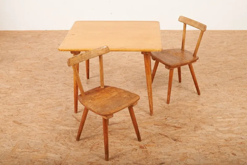 Online Pamono Childrens Table and Chairs by Jacob Müller for Wohnhilfe, Set of 3