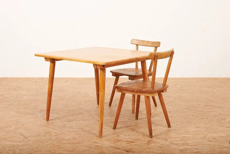 Online Pamono Childrens Table and Chairs by Jacob Müller for Wohnhilfe, Set of 3