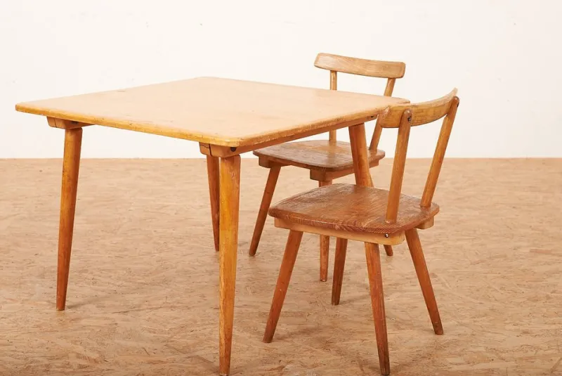 Online Pamono Childrens Table and Chairs by Jacob Müller for Wohnhilfe, Set of 3