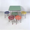 Clearance Pamono Children's Table with Colourful Folding Chairs, 1960s, Set of 5
