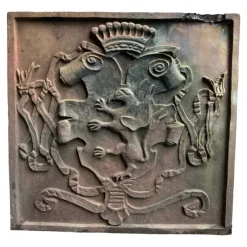Pamono Chimney Fireback in Cast Iron, 1900s> Fireplaces And Mantels
