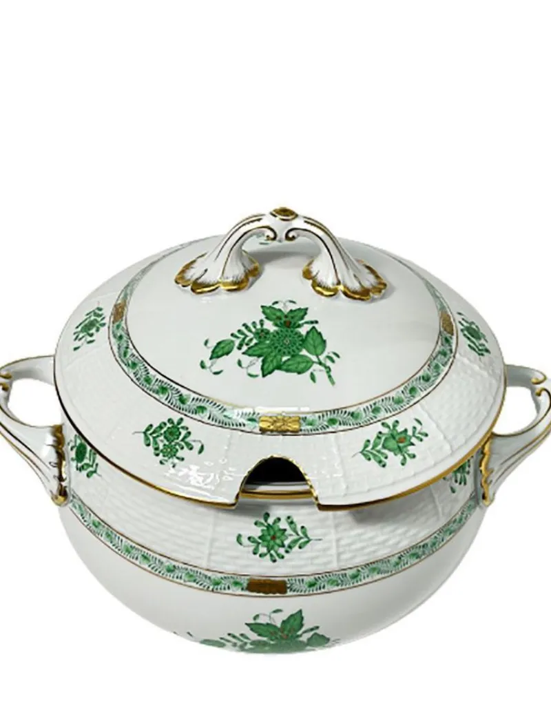 Pamono Chinese Bouquet Apponyi Green Porcelain Soup Tureen with Handles from Herend> Dinnerware Accessories