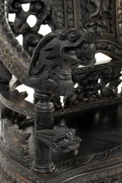 Pamono Chinese Carved Wood Living Room Set, 1930s, Set of 4><noscript><img width=