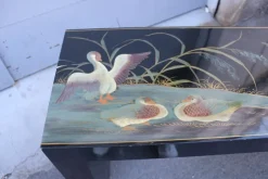 Pamono Chinese Lacquer Console Table with Duck and Plant Decorations, 1970><noscript><img width=