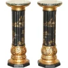 Online Pamono Chinese Neoclassical Style Chinoiserie Lacquered Torcheres Columns, 1920s, Set of 2