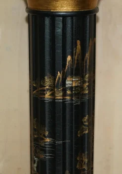 Online Pamono Chinese Neoclassical Style Chinoiserie Lacquered Torcheres Columns, 1920s, Set of 2