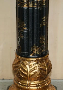 Online Pamono Chinese Neoclassical Style Chinoiserie Lacquered Torcheres Columns, 1920s, Set of 2