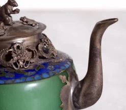Clearance Pamono Chinese Republic Teapot in Jade and Tin