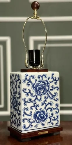 Pamono Chinese Style Blue and White Porcelain Table Lamps from Ralph Lauren, Set of 2><noscript><img width=