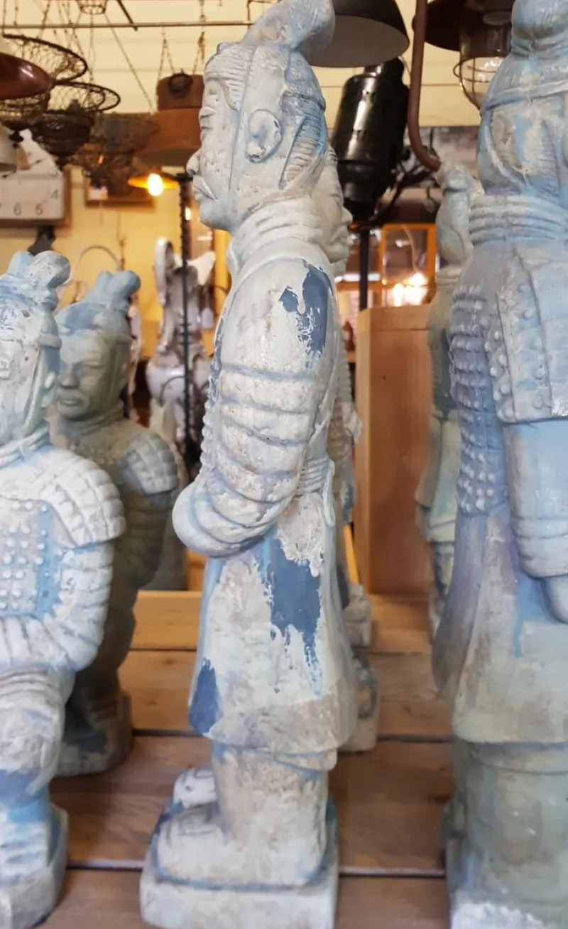Pamono Chinese Terracotta General Warrior Soldier Big Statue> Garden Accessories