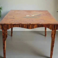 Best Pamono Chinoiserie Bamboo Rattan Card Table, 1890s