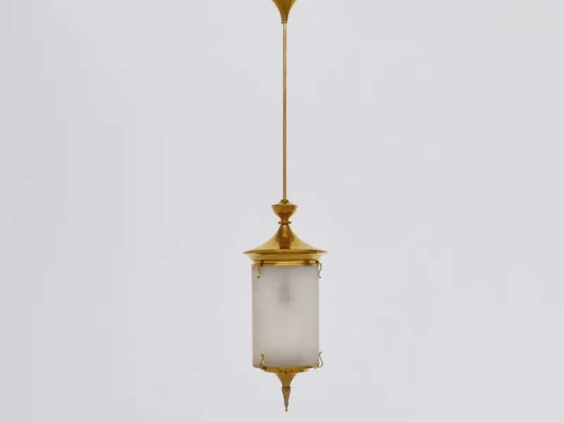 Pamono Chinoiserie Lantern Light attributed to Oscar Torlasco for Lumi, Italy, 1950s> Ceiling Lights